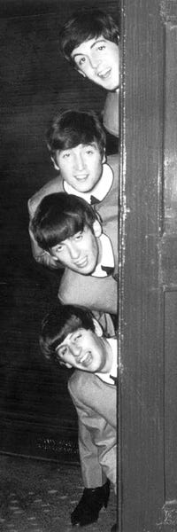 Bands: Fab 4 Standing Behind Door by Radio Days