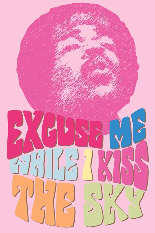 Jimi Hendrix Excuse Me Pink by Radio Days wall art