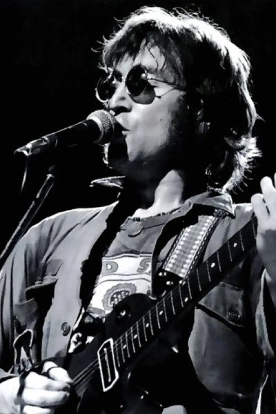 Black & White Pop Culture Art: John Lennon B&W Performance by Radio Days