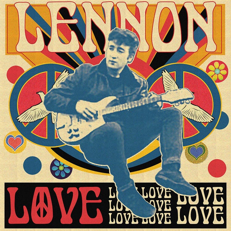 John Lennon Love Love by Radio Days wall art