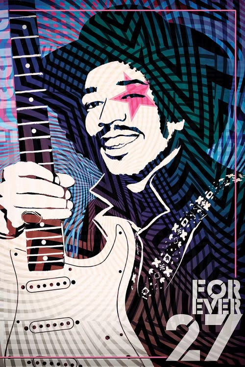 Jimi Hendrix Forever 27 Psychedelic Poster by Radio Days wall art