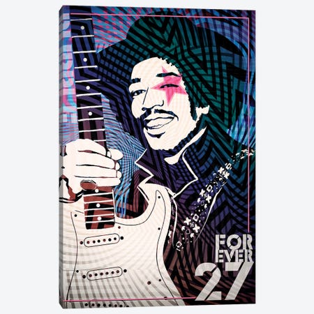 Jimi Hendrix Forever 27 Psychedelic Poster Canvas Print #RAD42} by Radio Days Canvas Artwork