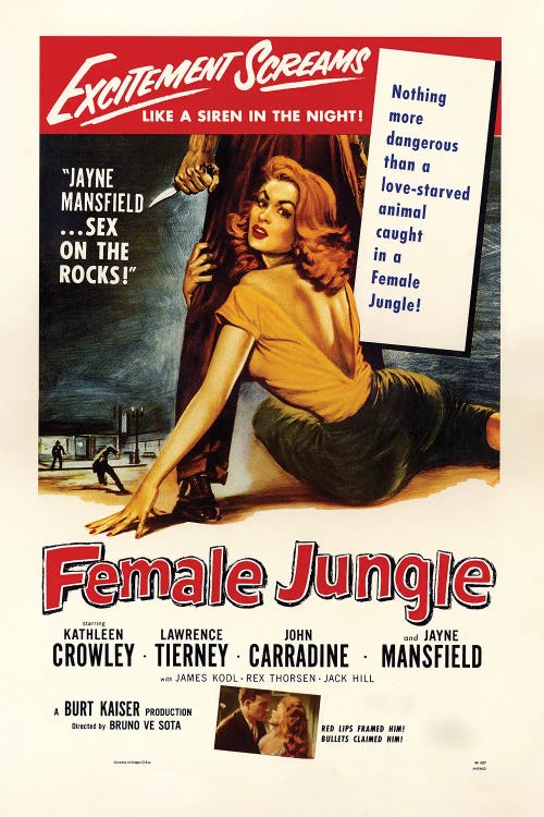 Jayne Mansfield  - Female Jungle by Radio Days wall art