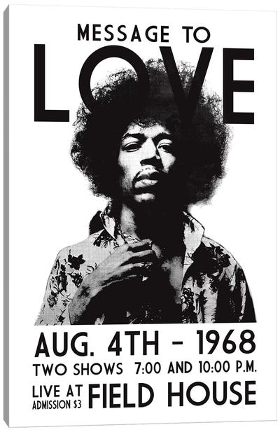 Message To Love Canvas Art Print - Jimi Hendrix