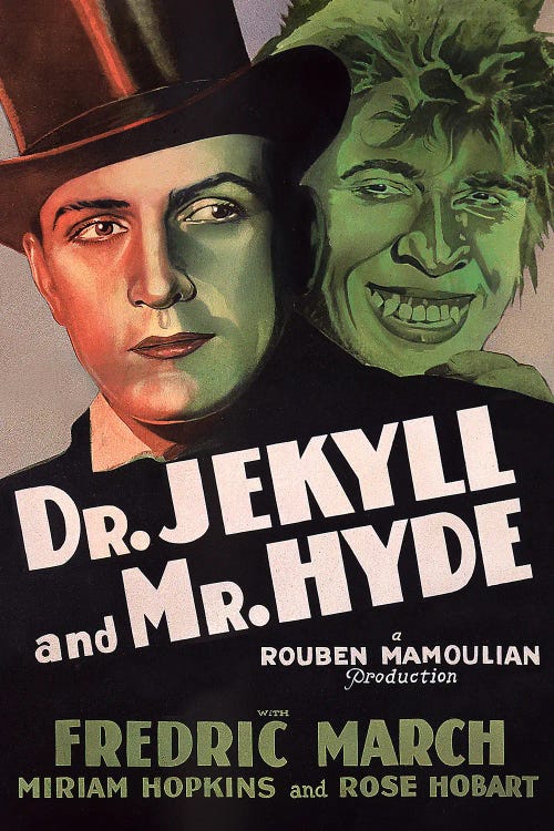 Dr. Jekyll And Mr. Hyde Heads by Radio Days wall art