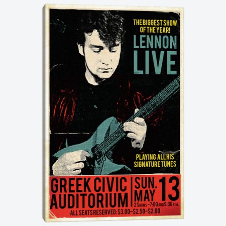 John Lennon At The Greek Civic Auditorium Canvas Print #RAD46} by Radio Days Art Print