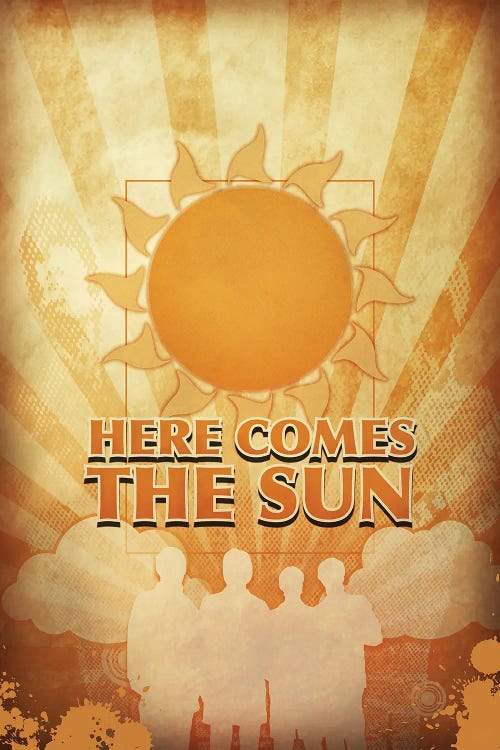 Fab 4 - Here Comes The Sun by Radio Days wall art