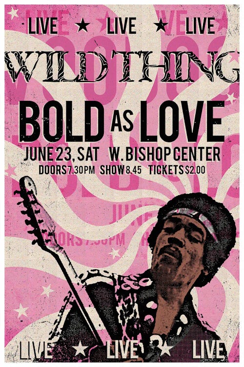 Jimi Hendrix - Bishop Center by Radio Days wall art