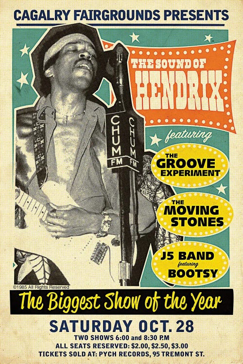 Jimi Hendrix - Sound Of Hendrix by Radio Days wall art