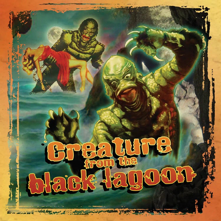 Creature FromThe Black Lagoon Collage by Radio Days wall art