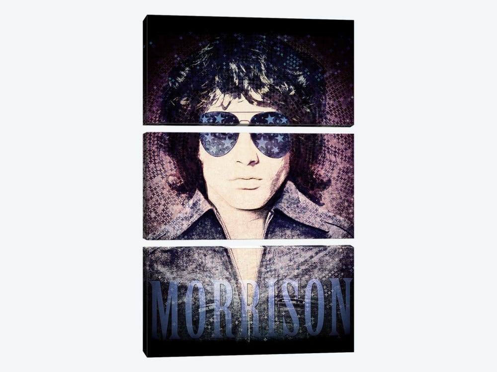 Jim Morrison Psychedelic Poster by Radio Days 3-piece Canvas Art Print