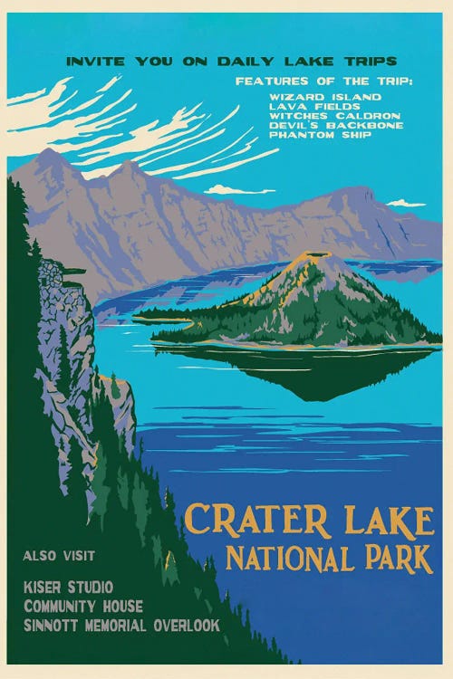 Crater Lake Volcano by Radio Days wall art