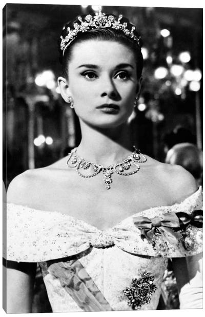 Audrey Hepburn As Princess Ann In Roman Holiday Canvas Art Print - Classic Movie Art