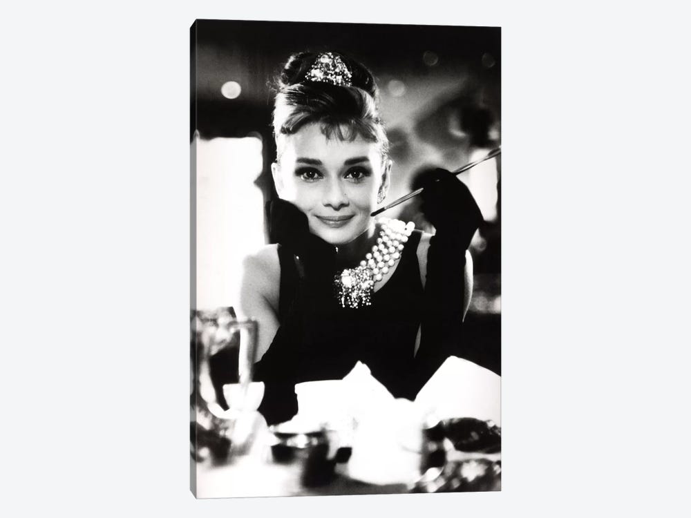 A Smiling Audrey Hepburn by Radio Days 1-piece Canvas Art