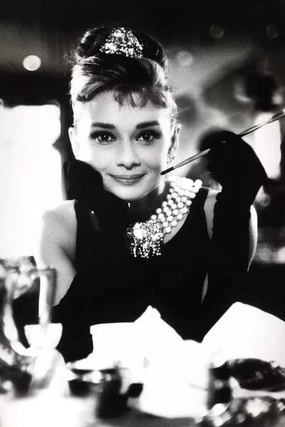 Fictional Characters: A Smiling Audrey Hepburn by Radio Days