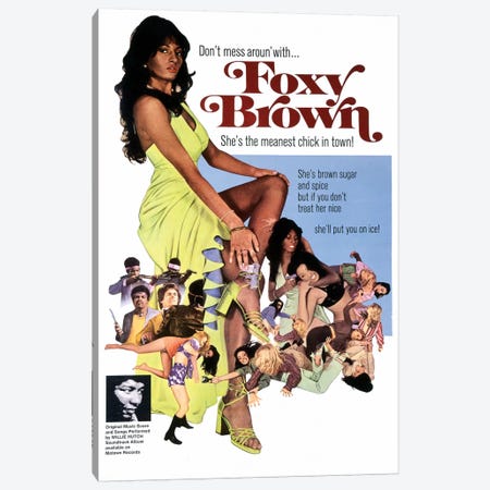 Foxy Brown Film Poster Canvas Print #RAD5} by Radio Days Canvas Print