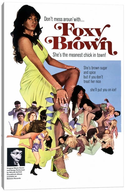 Foxy Brown Film Poster Canvas Art Print - Vintage Movie Posters