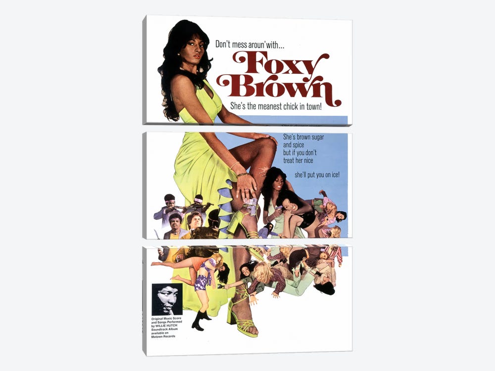 Foxy Brown Film Poster by Radio Days 3-piece Canvas Print