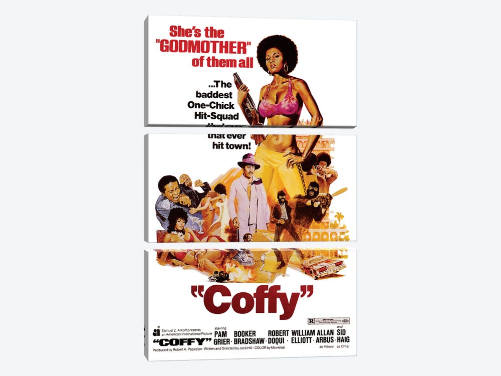 Coffy Film Poster by Radio Days 3-piece Canvas Art