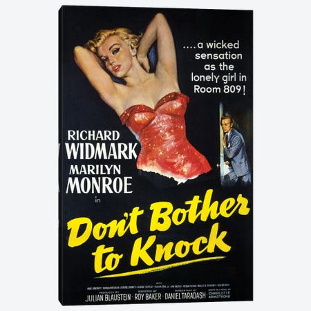 Don't Bother To Knock Film Poster Canvas Print #RAD65} by Radio Days Art Print