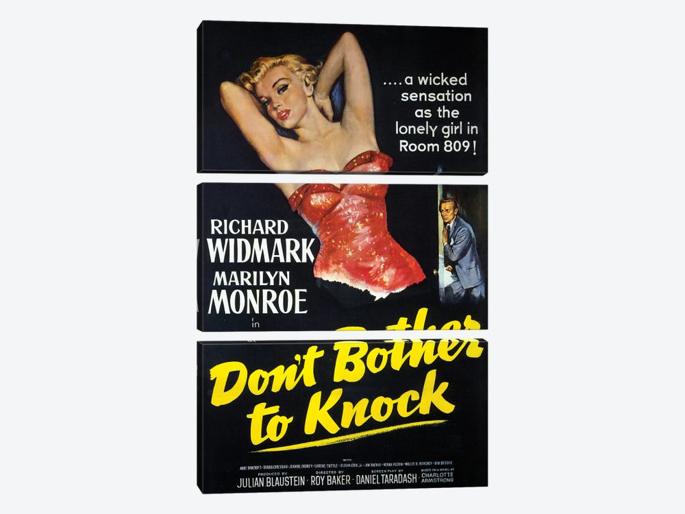 Don't Bother To Knock Film Poster by Radio Days 3-piece Art Print