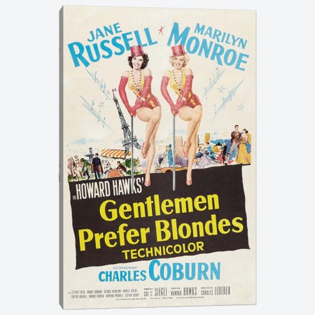 Gentlemen Prefer Blondes Film Poster Canvas Print #RAD66} by Radio Days Canvas Print