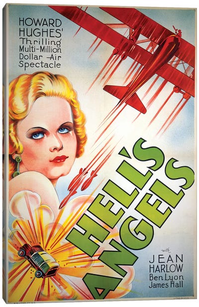 Hell's Angels Film Poster Canvas Art Print - Jean Harlow