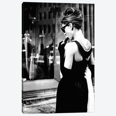 Audrey Hepburn Window Shopping I Canvas Print #RAD6} by Radio Days Canvas Print