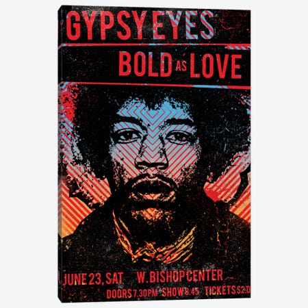 Jimi Hendrix Experience Tour Poster Canvas Print #RAD71} by Radio Days Canvas Art Print