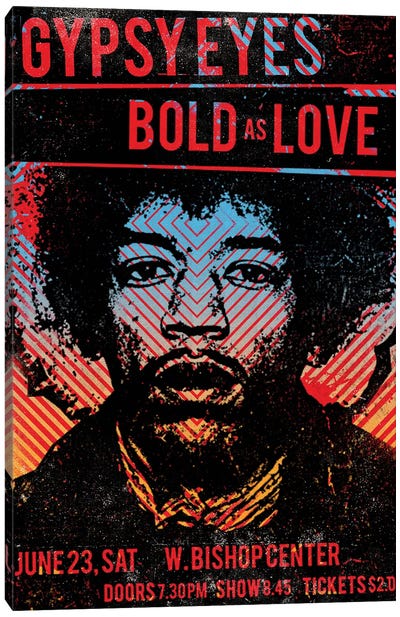 Jimi Hendrix Experience Tour Poster Canvas Art Print - Concert Posters