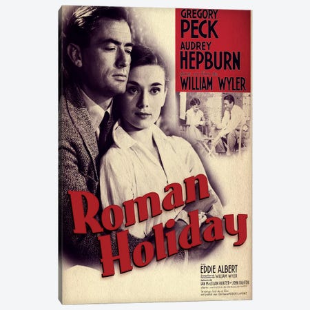 Roman Holiday Film Poster (French Market) Canvas Print #RAD78} by Radio Days Canvas Print