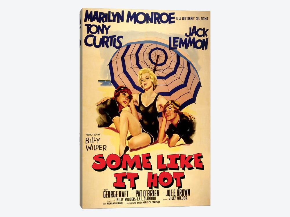 Some Like It Hot Film Poster (Italian Market) by Radio Days 1-piece Canvas Art