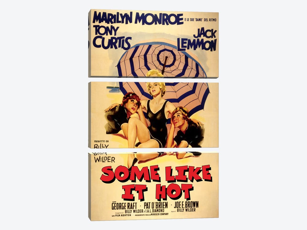 Some Like It Hot Film Poster (Italian Market) by Radio Days 3-piece Canvas Art