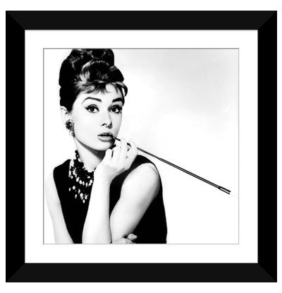 Audrey Hepburn Smoking Paper Art Print - Photography Art