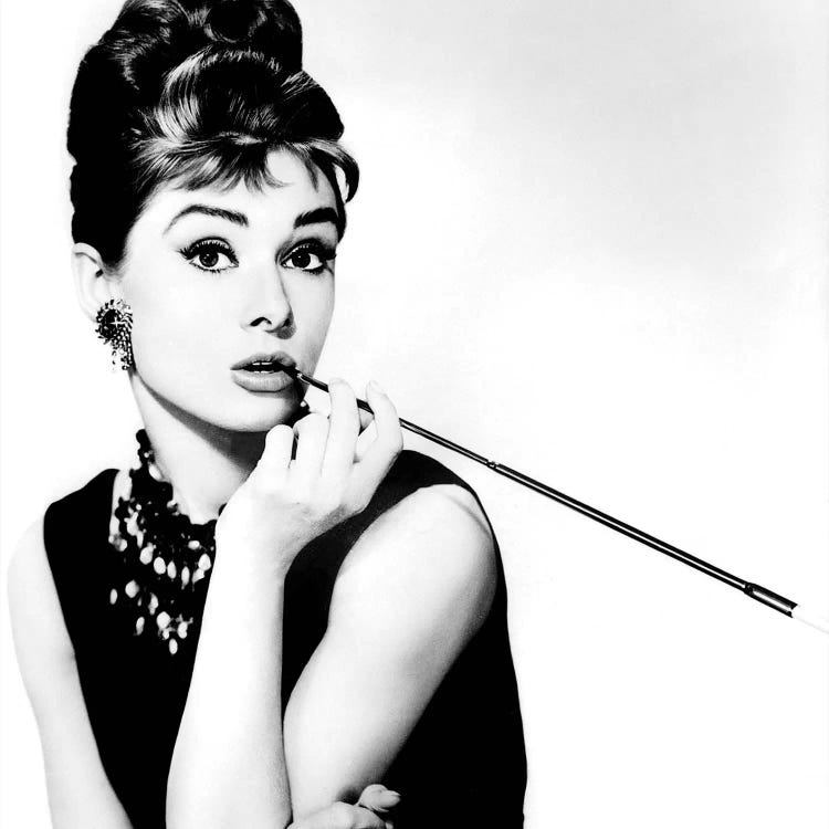 Audrey Hepburn Smoking Canvas Wall Art by Radio Days | iCanvas