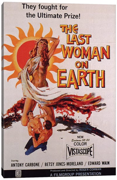 The Last Woman On Earth Film Poster Canvas Art Print - Horror Movie Art