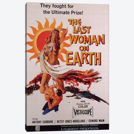 The Last Woman On Earth Film Poster Canvas Print #RAD80} by Radio Days Canvas Wall Art