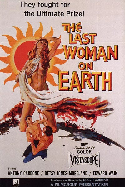 Home Theater: The Last Woman On Earth Film Poster by Radio Days