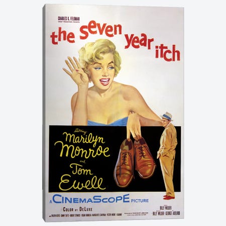 The Seven Year Itch Film Poster Canvas Print #RAD81} by Radio Days Canvas Art