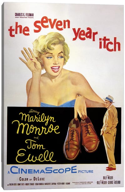 The Seven Year Itch Film Poster Canvas Art Print - Comedy Movie Art