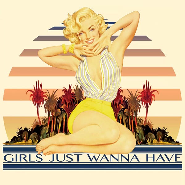 Home Theater: Vintage Marilyn Monroe Promotional Poster (Girls Just Wanna Have) by Radio Days