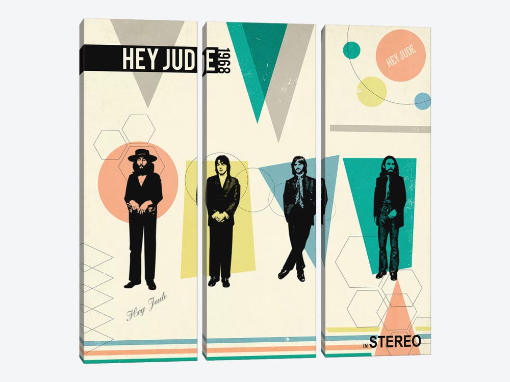 Hey Jude In Stereo, 1968 by Radio Days 3-piece Canvas Wall Art