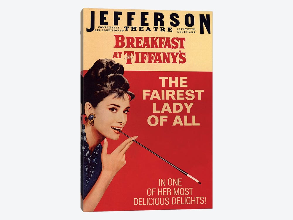 Breakfast At Tiffany's Film Poster (Jefferson Theatre Edition) by Radio Days 1-piece Canvas Art
