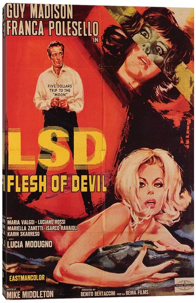 LSD Flesh Of Devil Film Poster Canvas Art Print - Vintage Posters