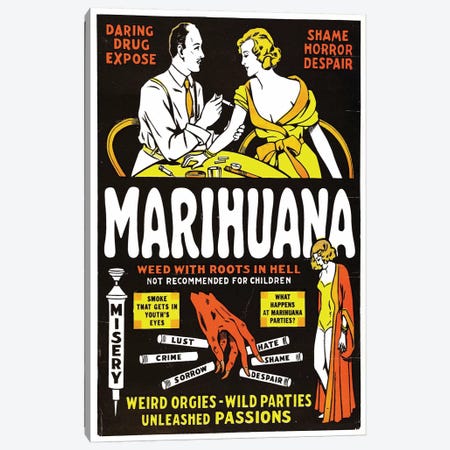 Marihuana Film Poster II Canvas Print #RAD92} by Radio Days Canvas Art Print