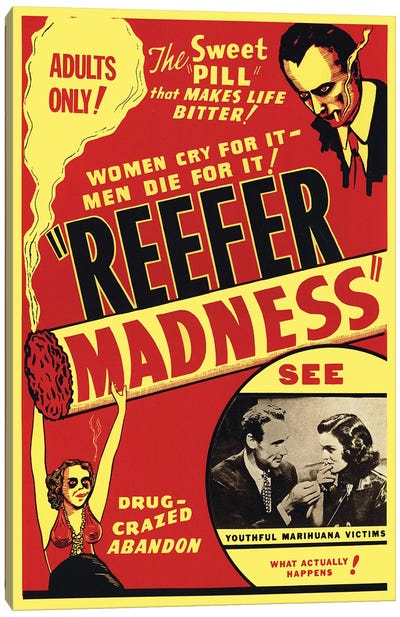 Reefer Madness Film Poster Canvas Art Print - Comedy Movie Art