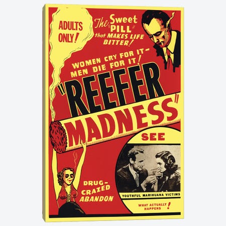 Reefer Madness Film Poster Canvas Print #RAD94} by Radio Days Canvas Artwork