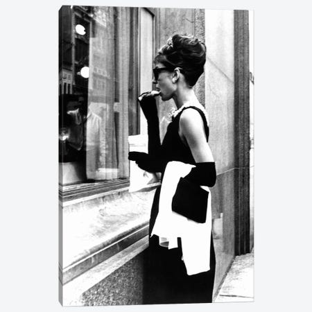 Audrey Hepburn Window Shopping II Canvas Print #RAD9} by Radio Days Canvas Wall Art
