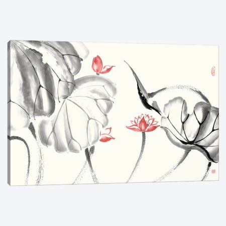 Lotus Study with Coral III Canvas Print #RAE11} by Nan Rae Canvas Art