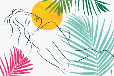 Beach Girl VI by Rafael Gomes framed canvas print